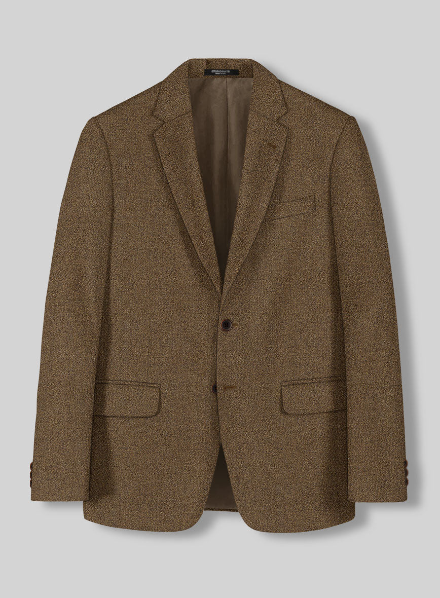 Royal Brown Heavy Tweed Jacket - StudioSuits