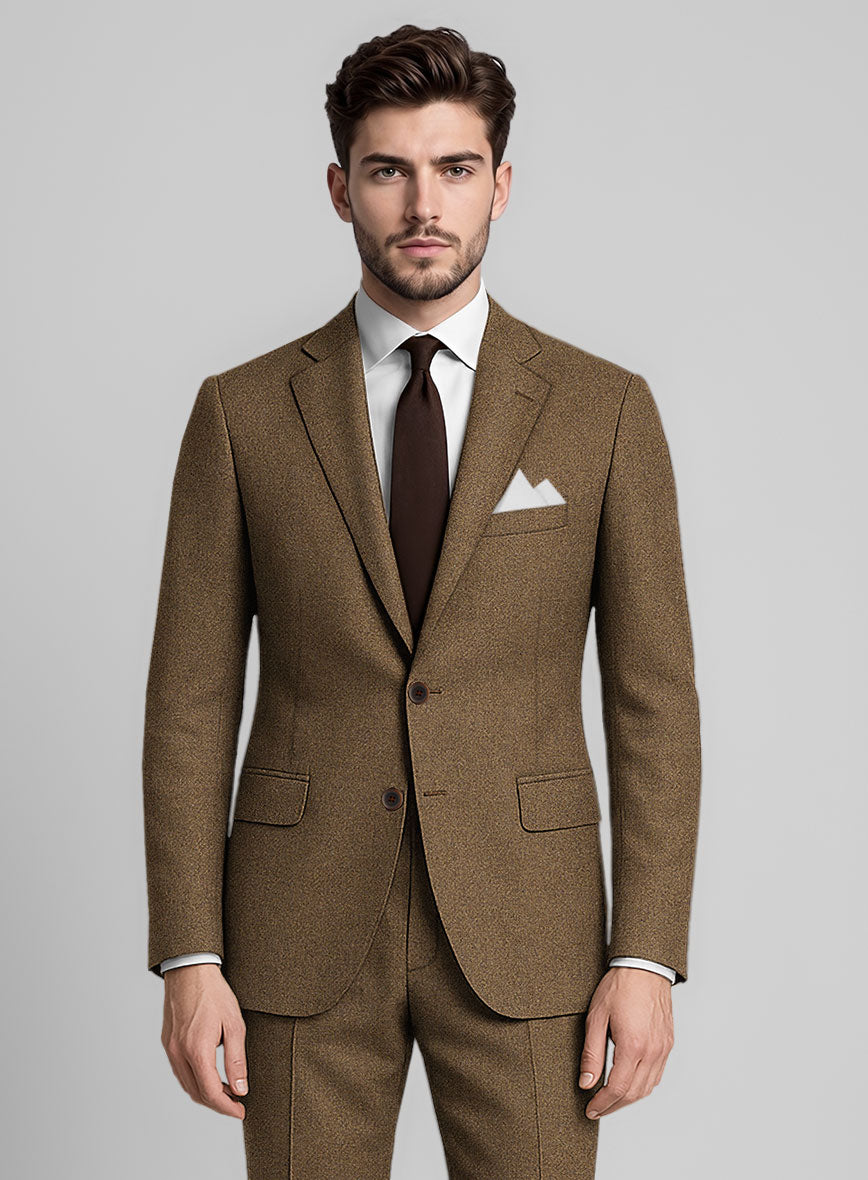Royal Brown Heavy Tweed Suit - StudioSuits