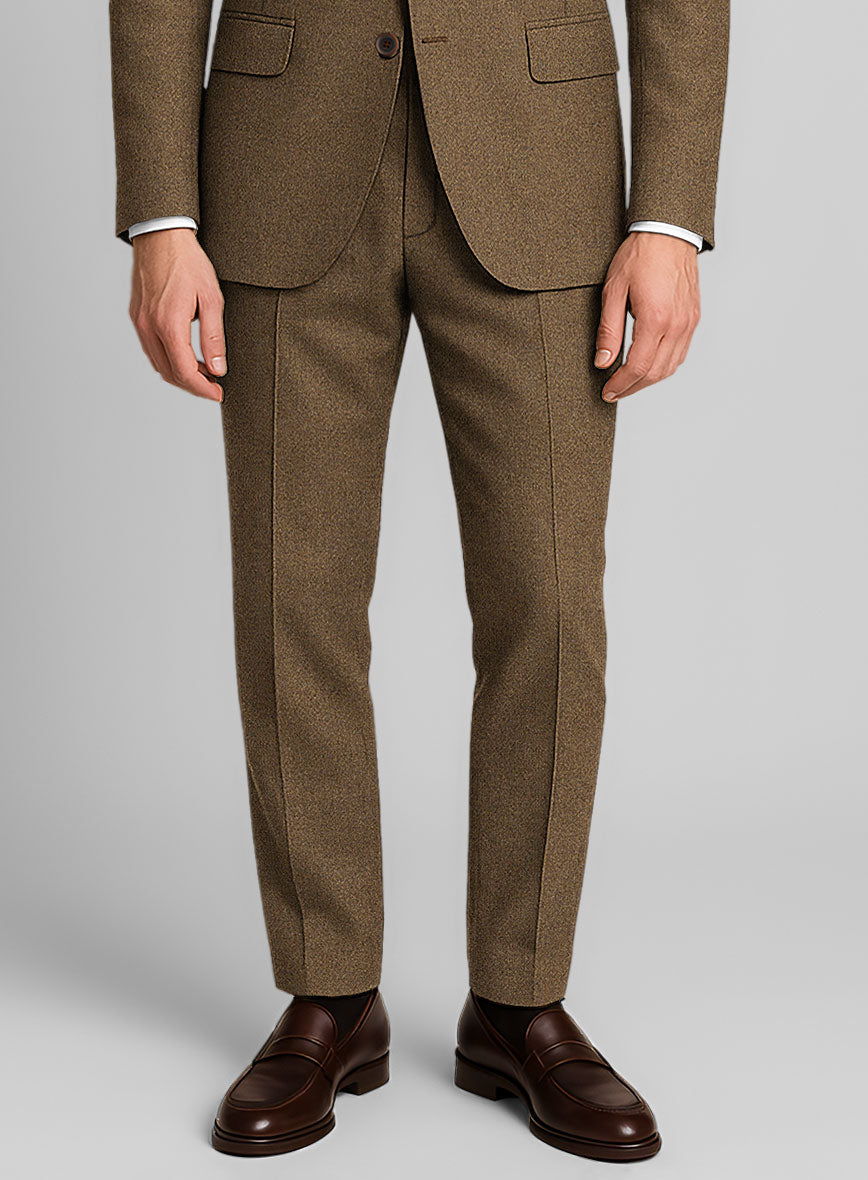 Royal Brown Heavy Tweed Pants - StudioSuits
