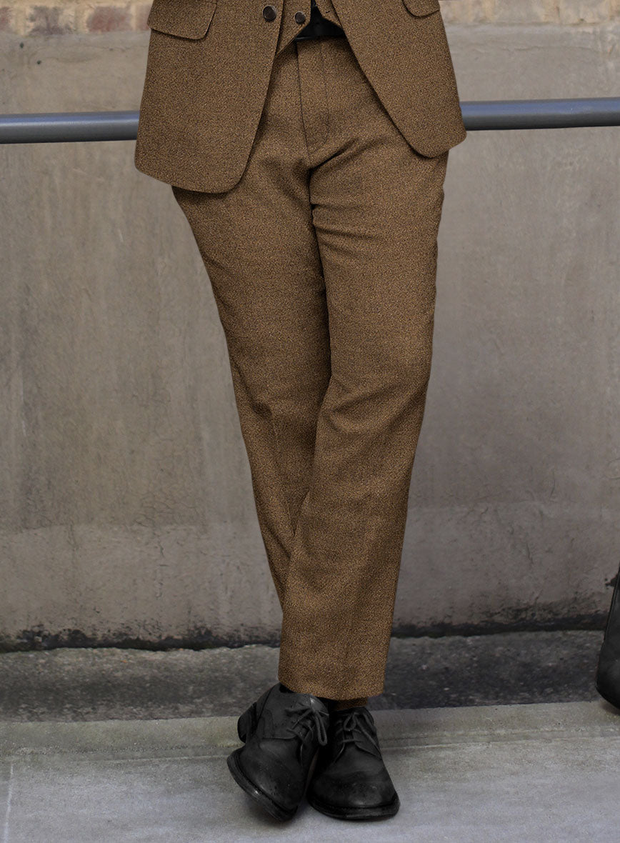 Royal Brown Heavy Tweed Pants - StudioSuits