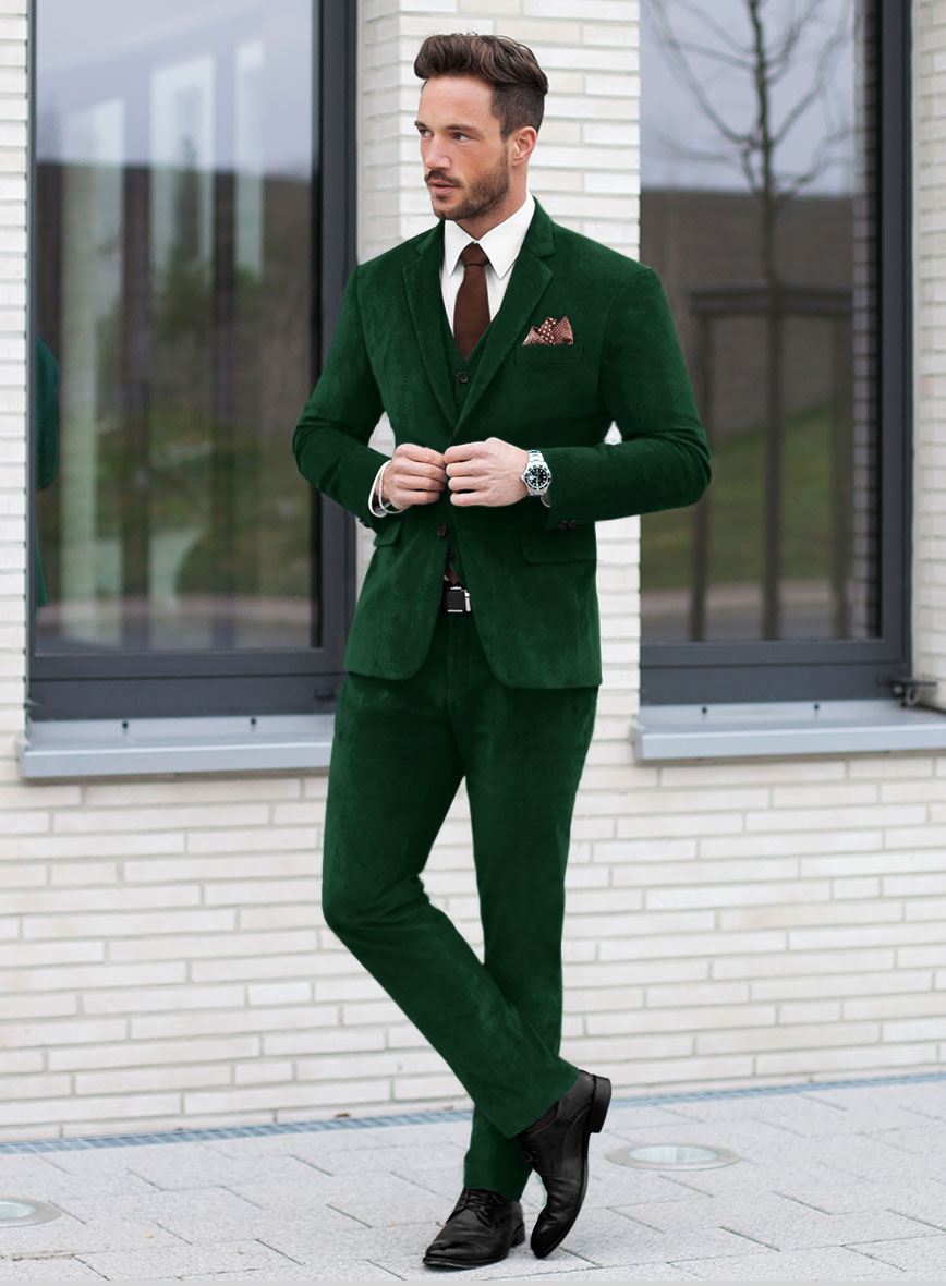 Mens Suit Emerald Green Velvet Tuxedo Wedding Suit Emerald Green