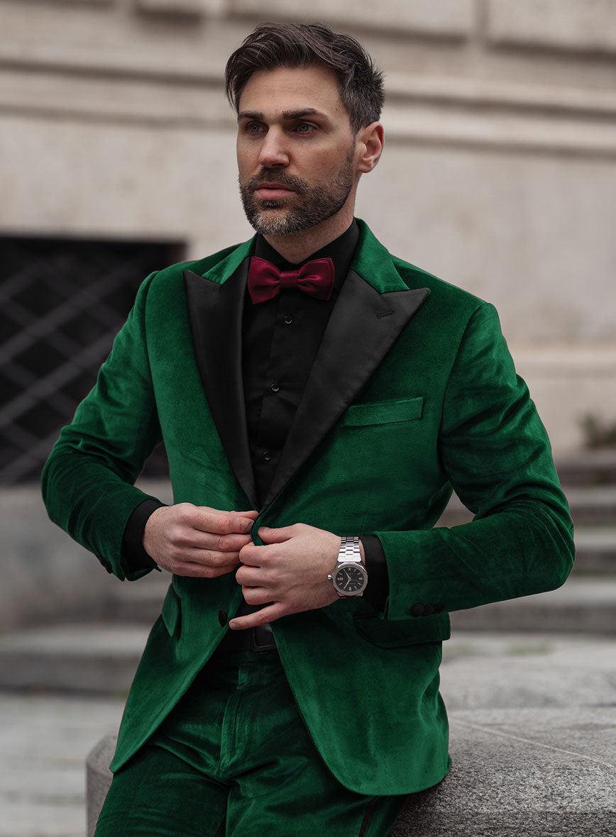 Royal Green Velvet Tuxedo Jacket – StudioSuits