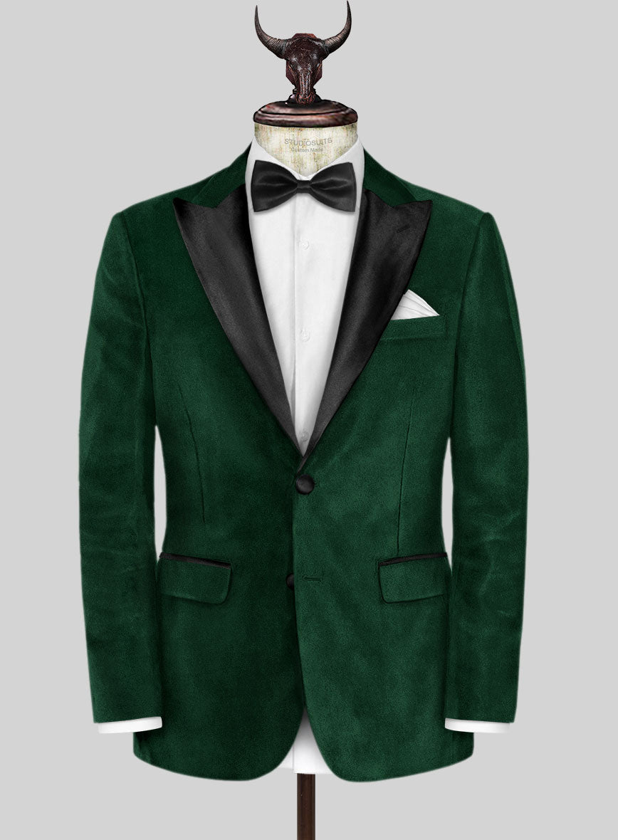 Royal Green Velvet Tuxedo Jacket