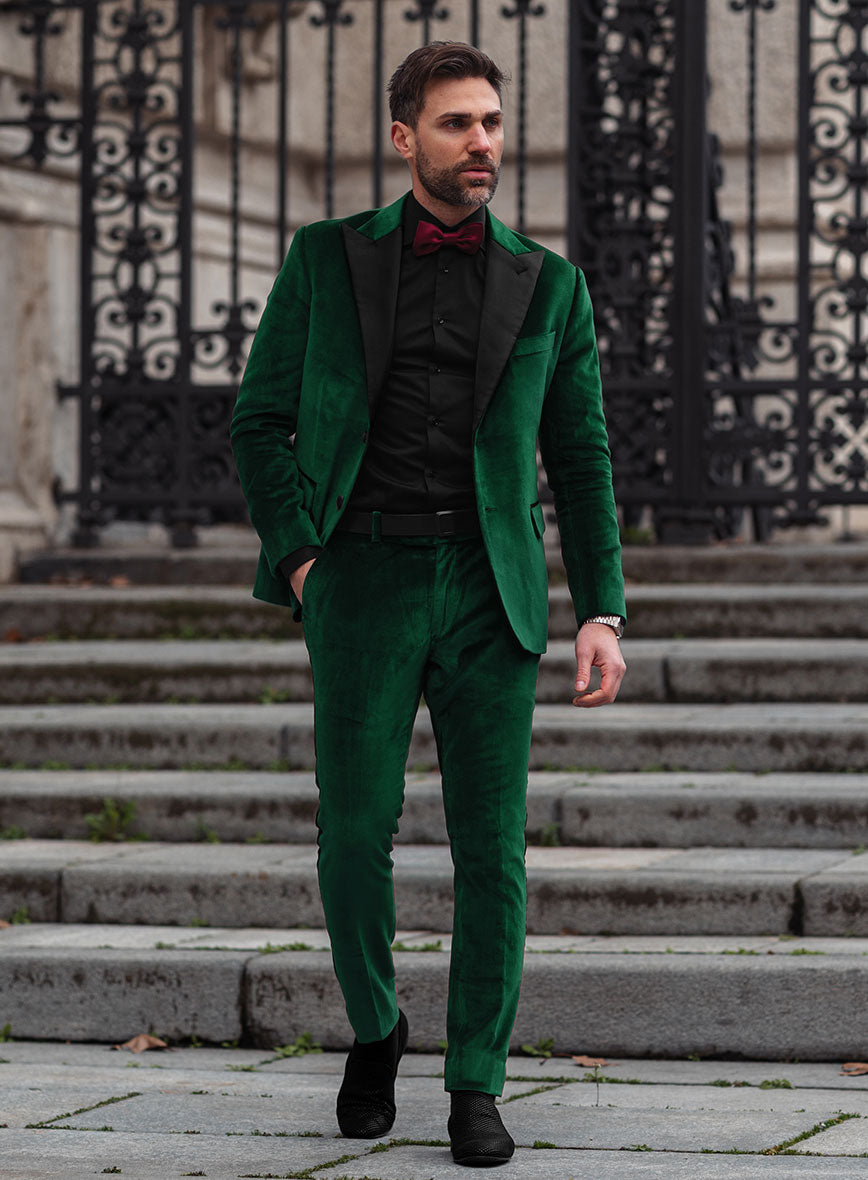 Royal Green Velvet Tuxedo Suit - StudioSuits