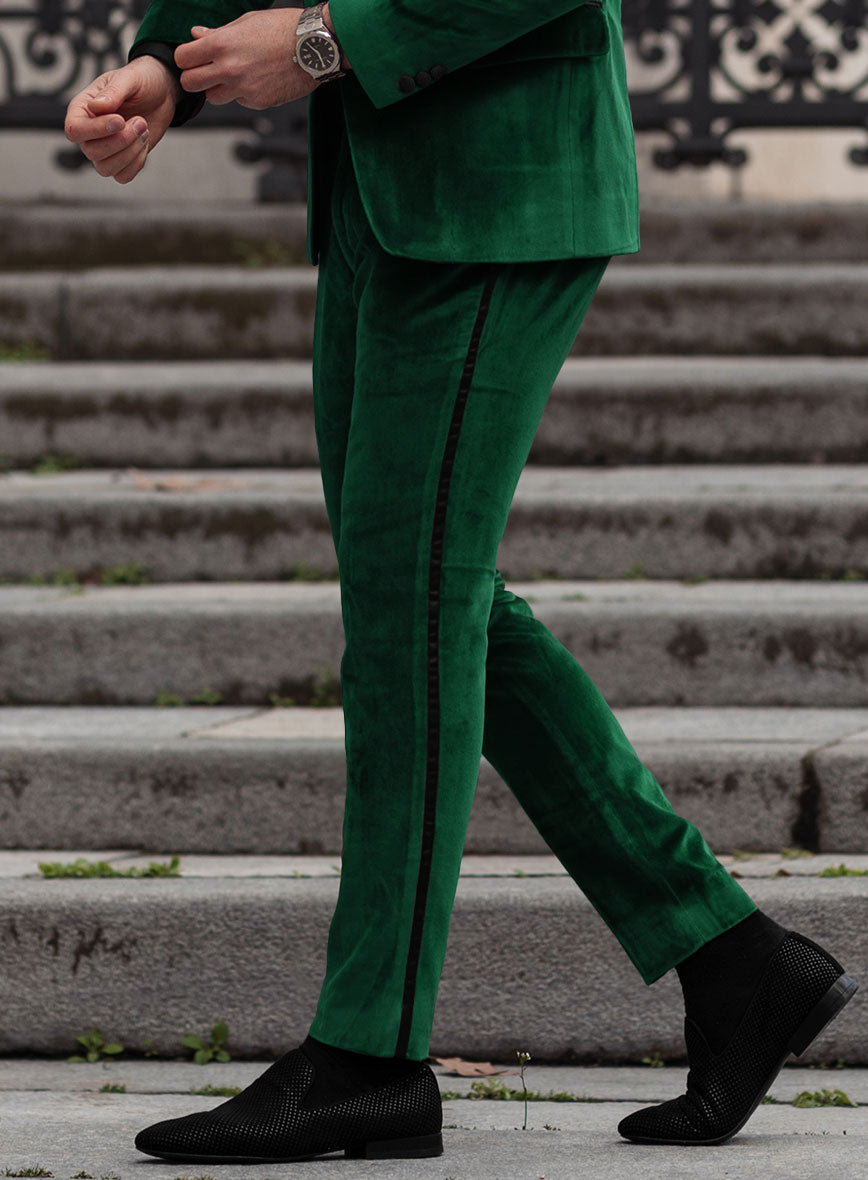 Royal Green Velvet Tuxedo Suit - StudioSuits