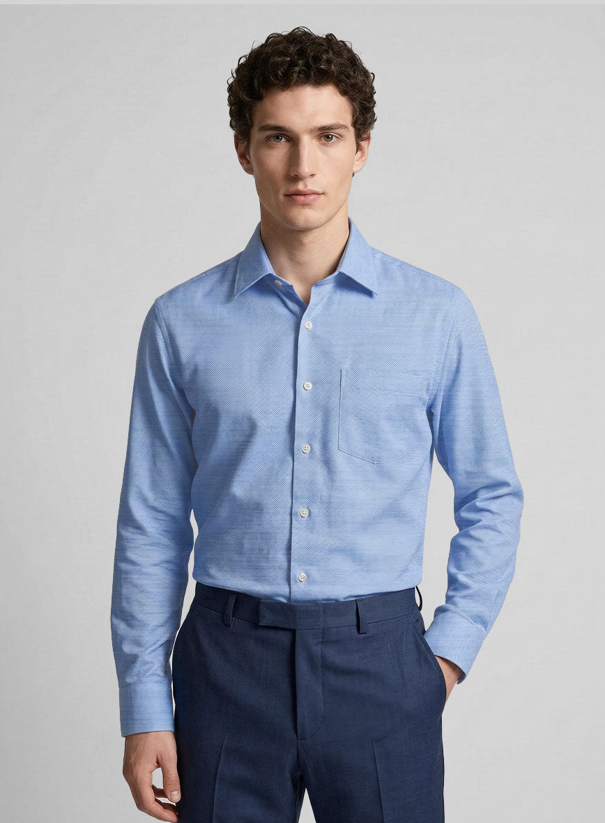 Royal Ink Dobby Cotton Shirt - StudioSuits