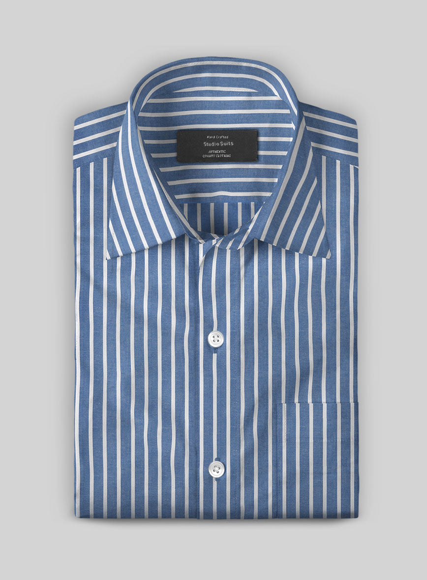 Royal Stripe Organic Cotton Shirt - StudioSuits