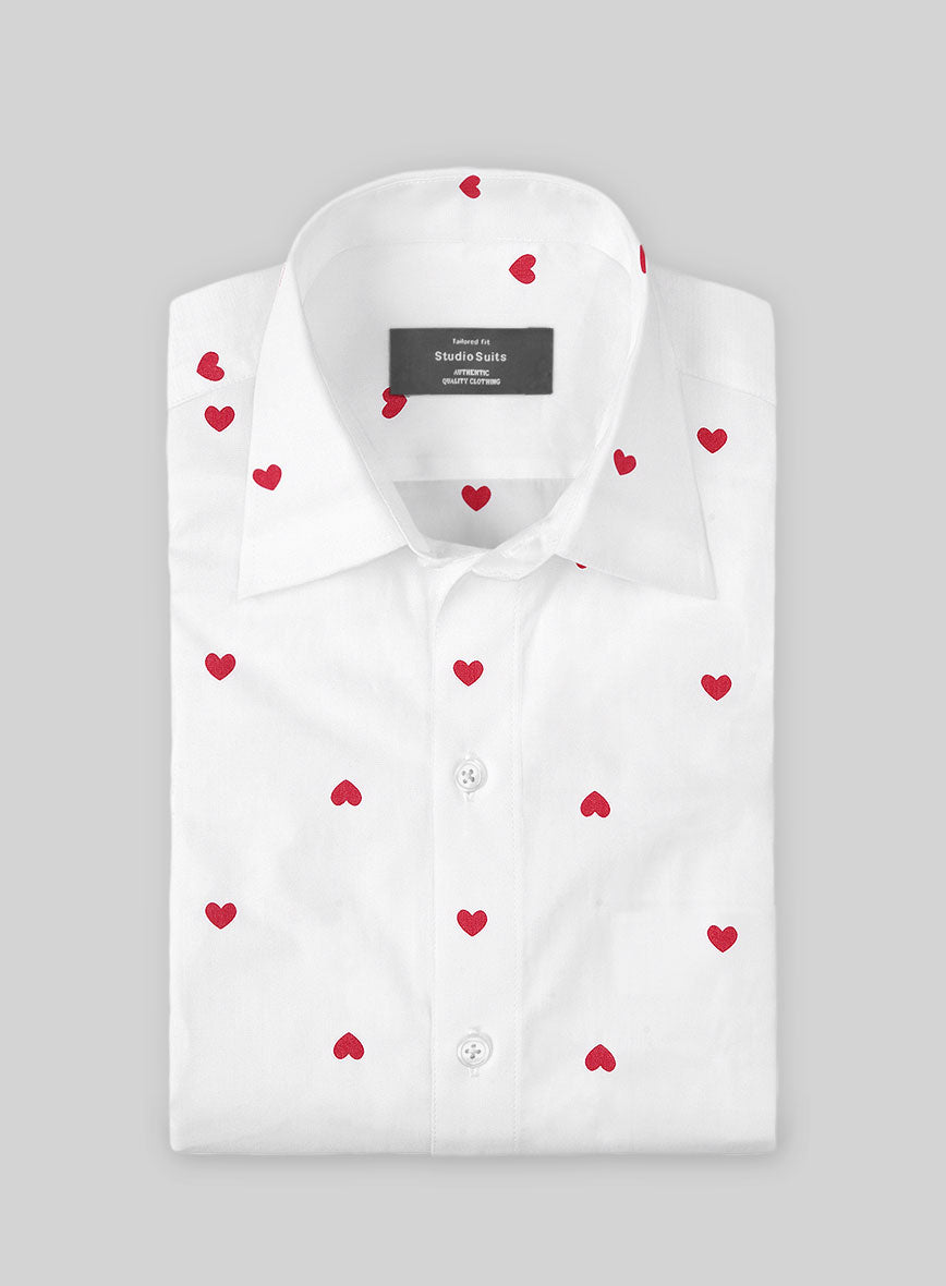 Ruby Heart Cotton Lycra Shirt - StudioSuits