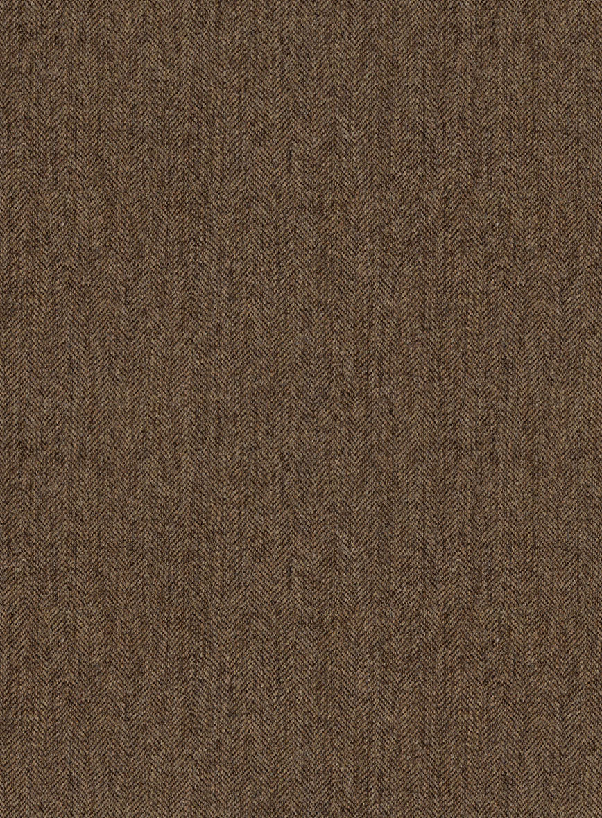 Rust Herringbone Tweed Double Breasted Jacket - StudioSuits