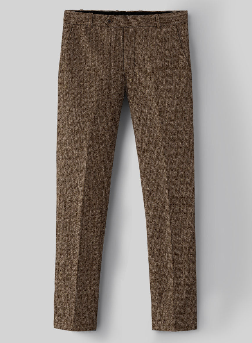 Rust Herringbone Tweed Double Breasted Suit - StudioSuits