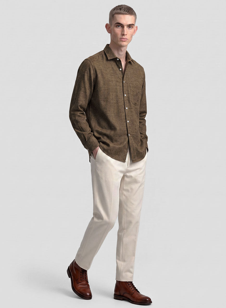 Rust Herringbone Tweed Shirt - StudioSuits