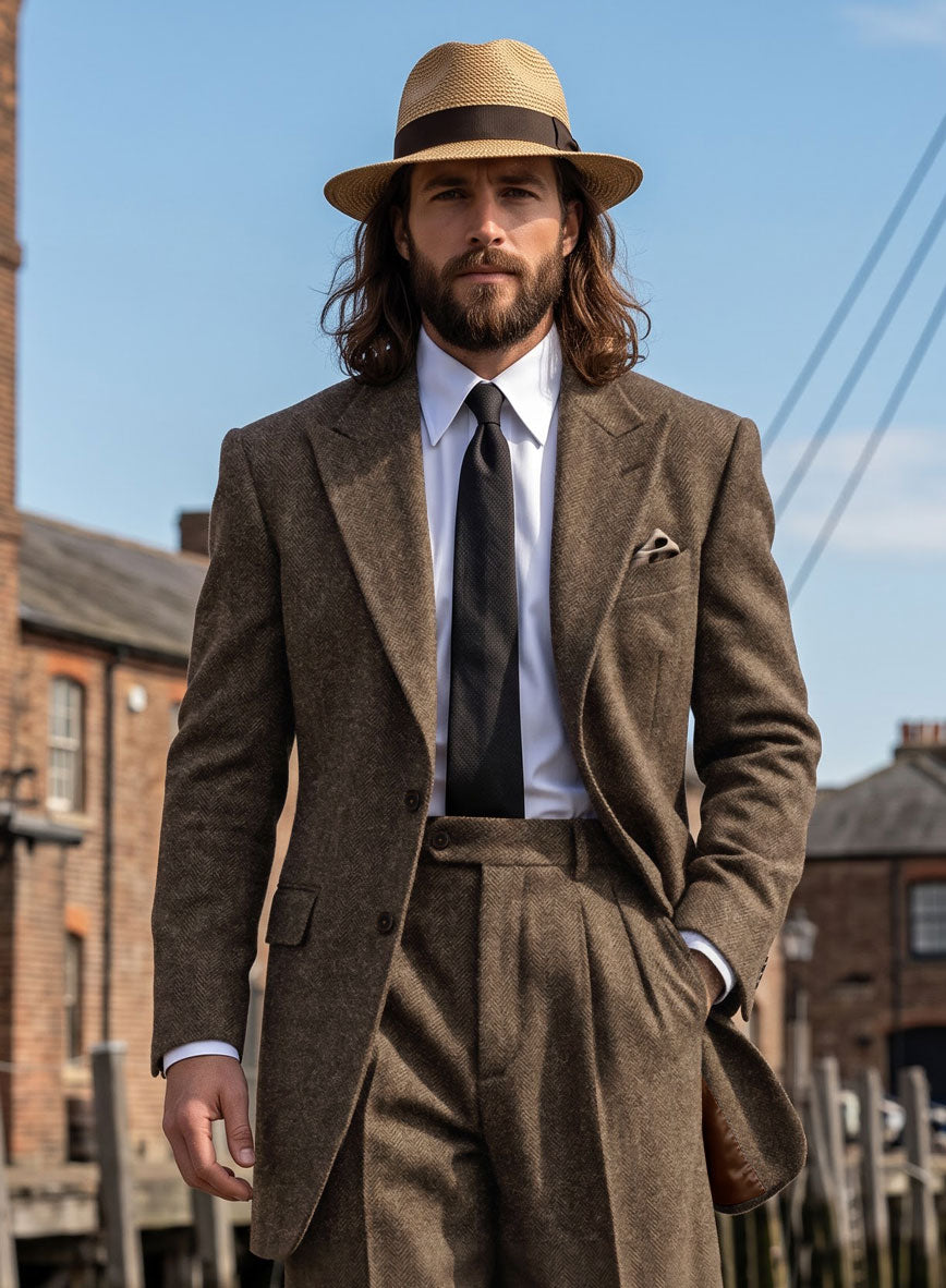 Rust Herringbone Zoot Suit - StudioSuits