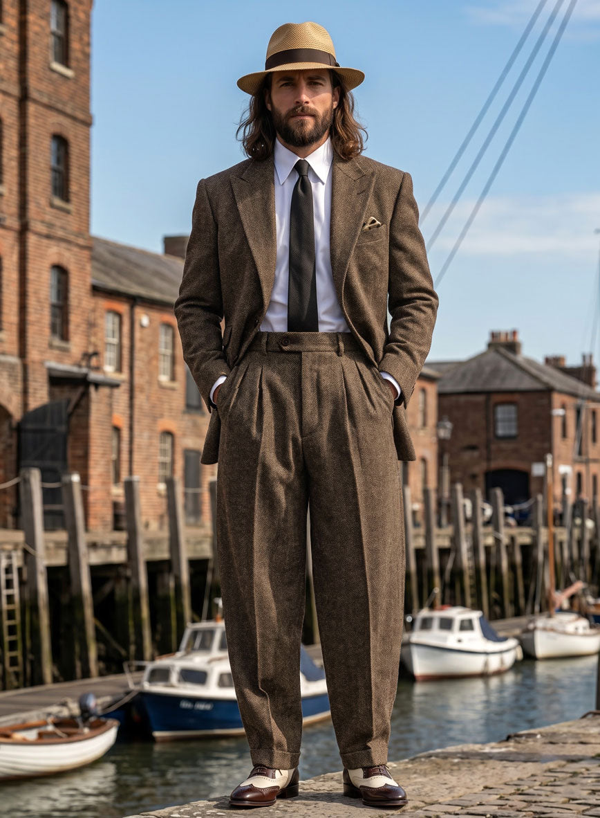 Rust Herringbone Zoot Suit - StudioSuits