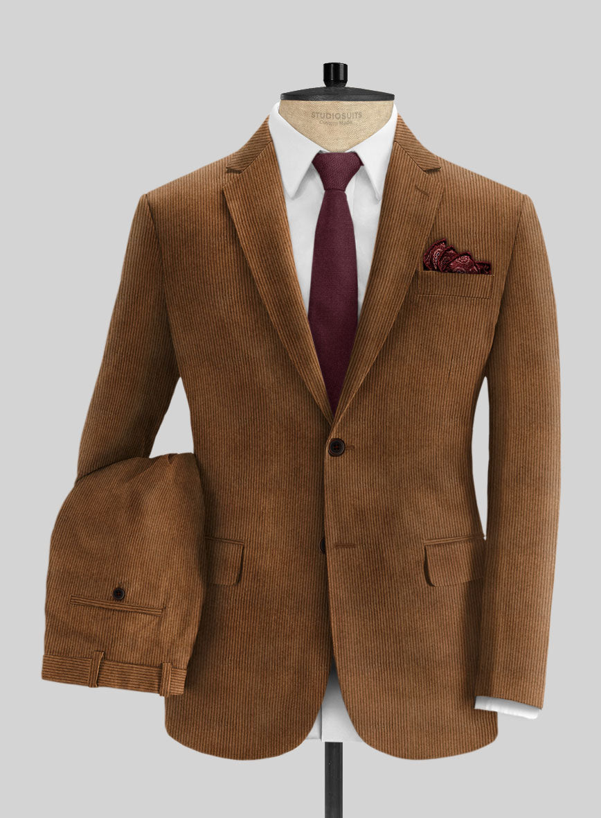 Rust Brown Thick Corduroy Suit - StudioSuits