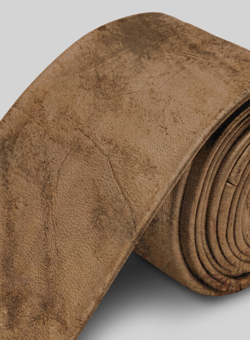 Rusted Brown Leather Tie - StudioSuits