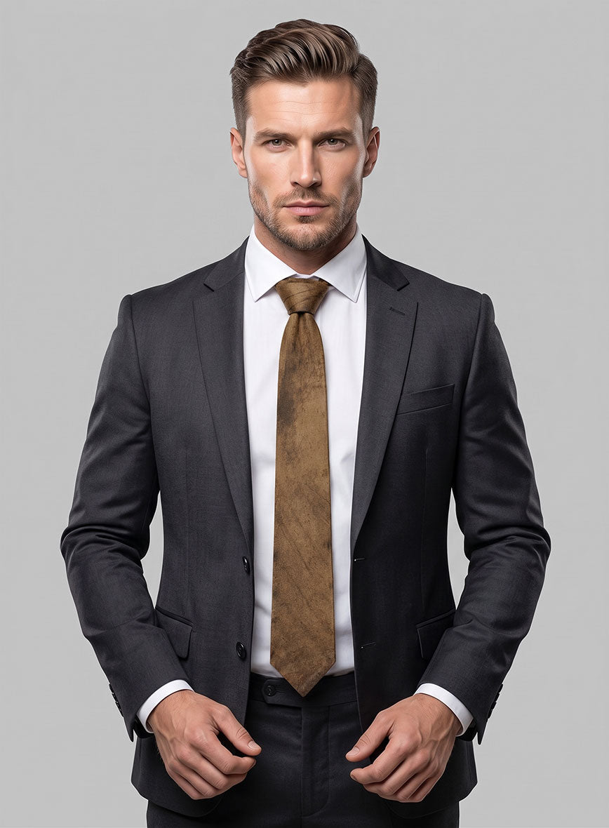 Rusted Brown Leather Tie - StudioSuits