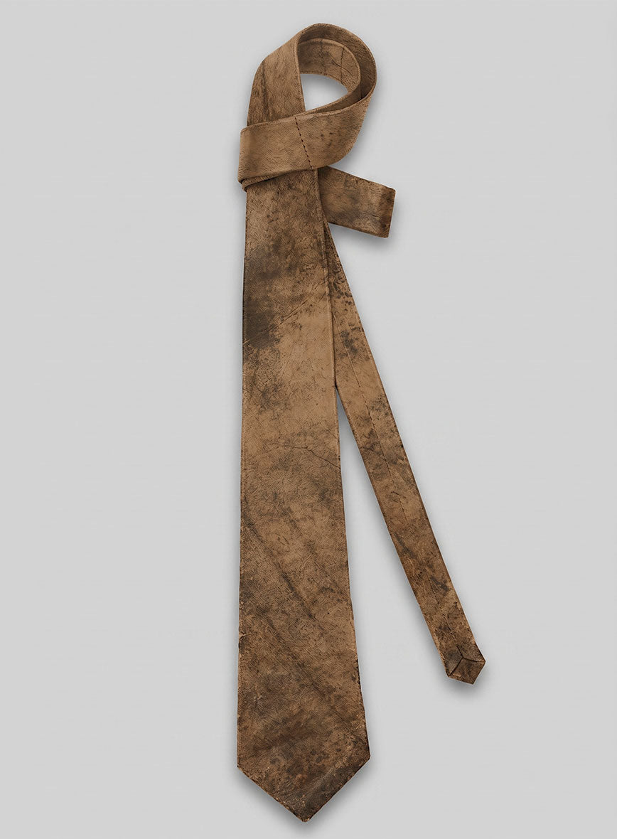 Rusted Brown Leather Tie - StudioSuits