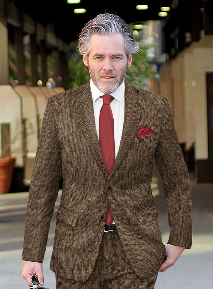 Rust Herringbone Tweed Jacket - StudioSuits