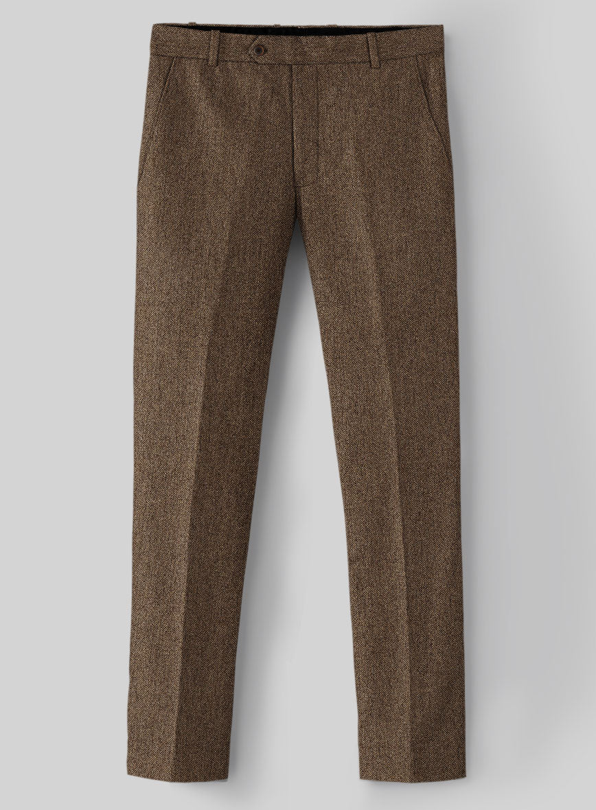Rust Herringbone Tweed Pants - StudioSuits