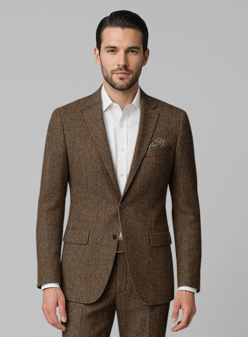 Rust Herringbone Tweed Suit - StudioSuits