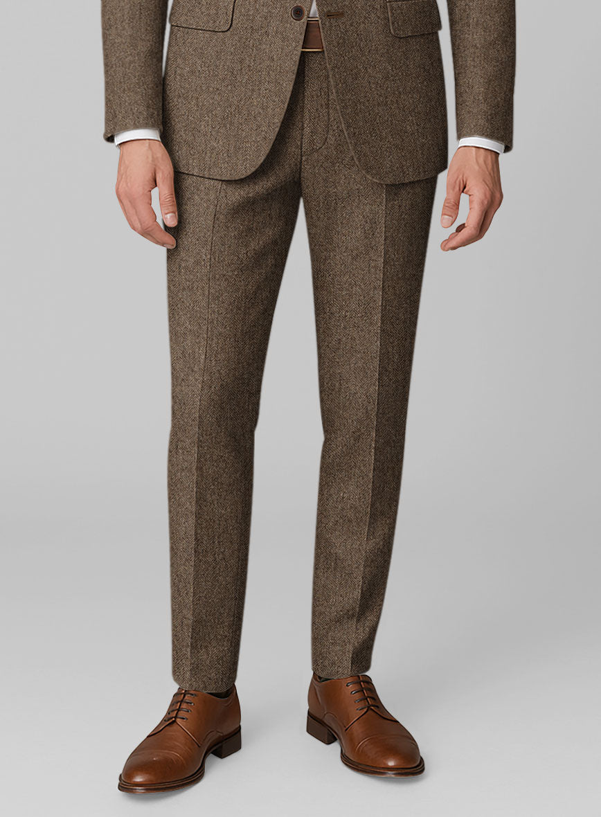 Rust Herringbone Tweed Pants
