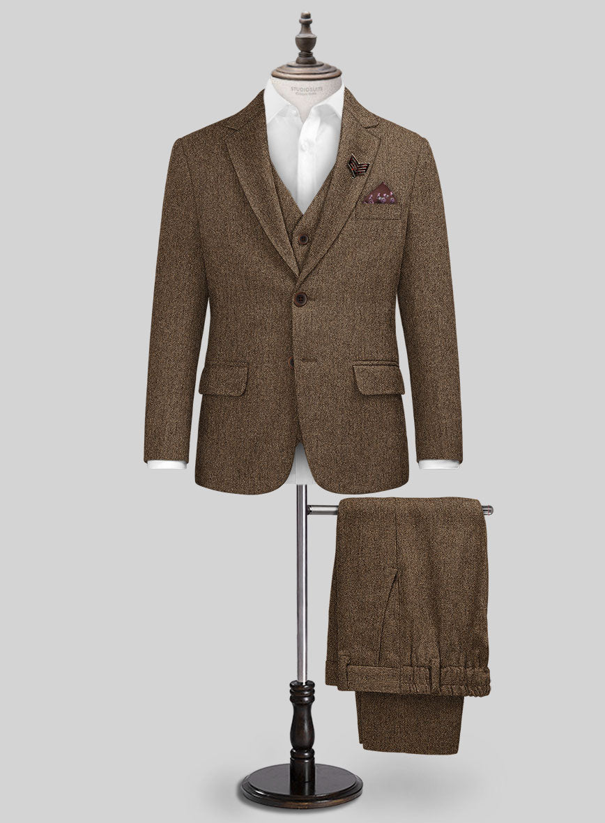 Rust Herringbone Tweed Boys Suit - StudioSuits