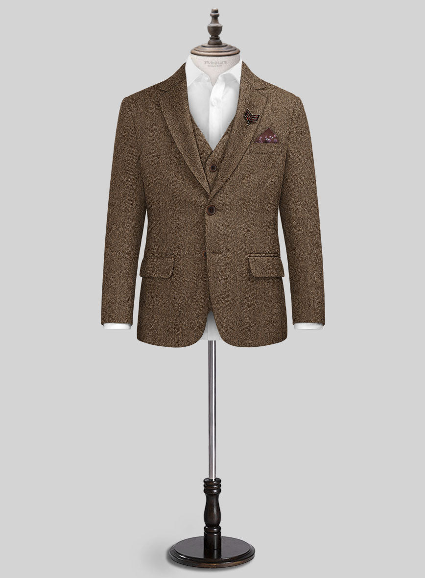 Rust Herringbone Tweed Boys Suit - StudioSuits