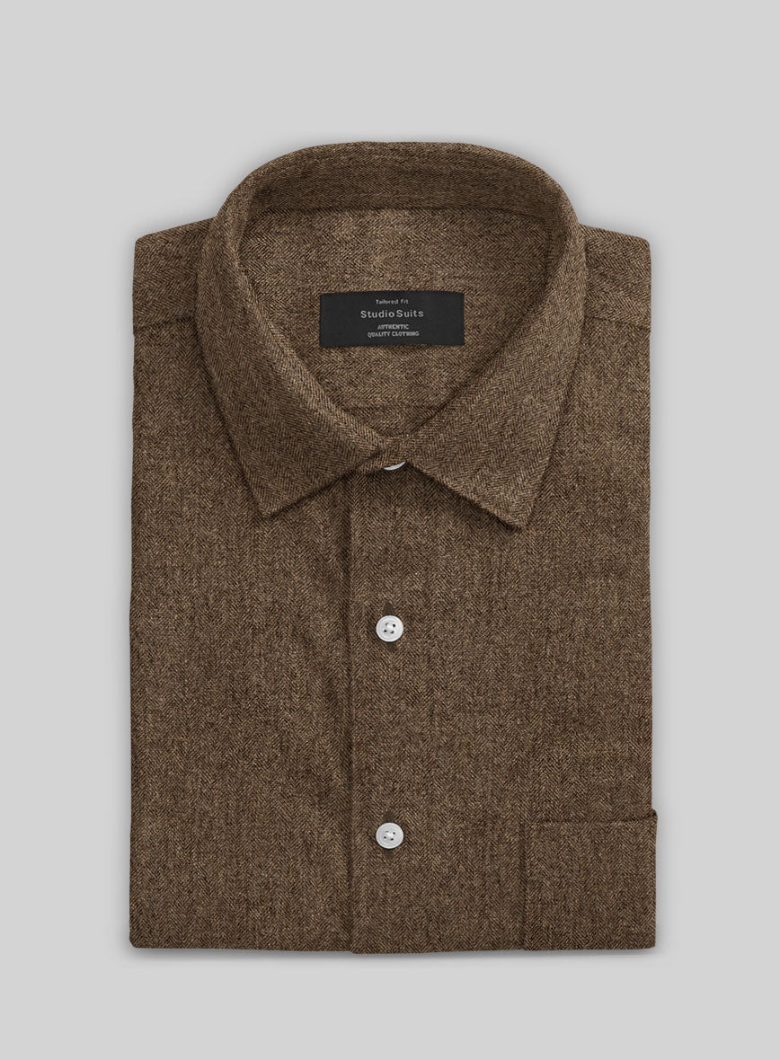 Rust Herringbone Tweed Shirt - StudioSuits