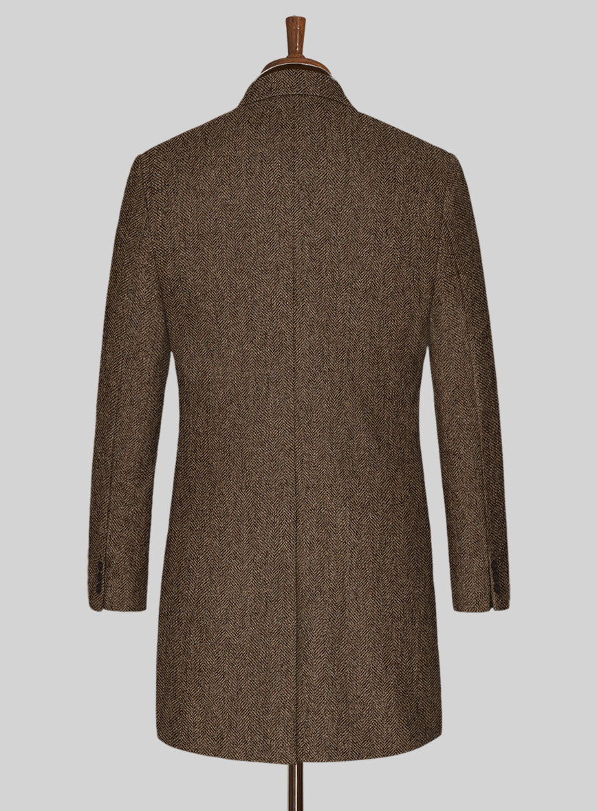 Rust Herringbone Tweed Overcoat – StudioSuits