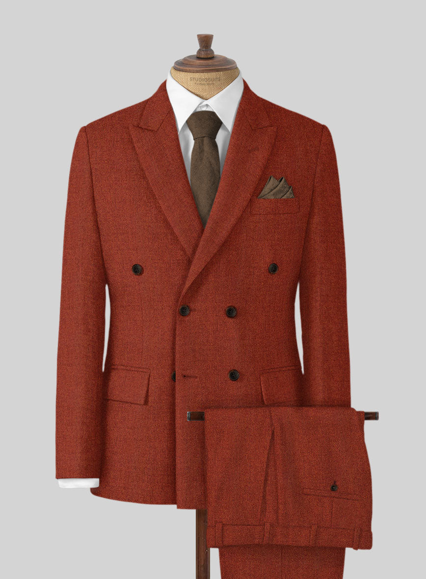 Naples Rustic Dapper Tweed Double Breasted Suit - StudioSuits