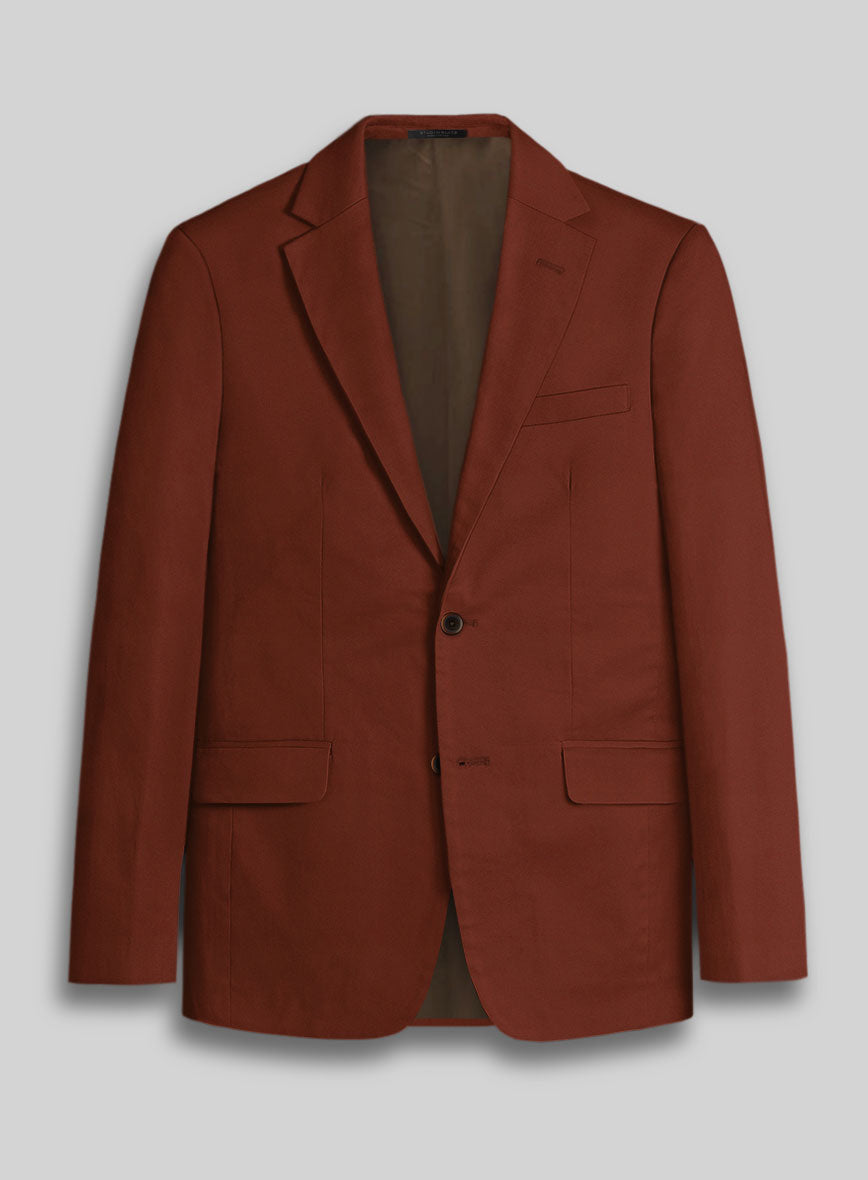 Rust Napoli Stretch Light Weight Cotton Jacket - StudioSuits
