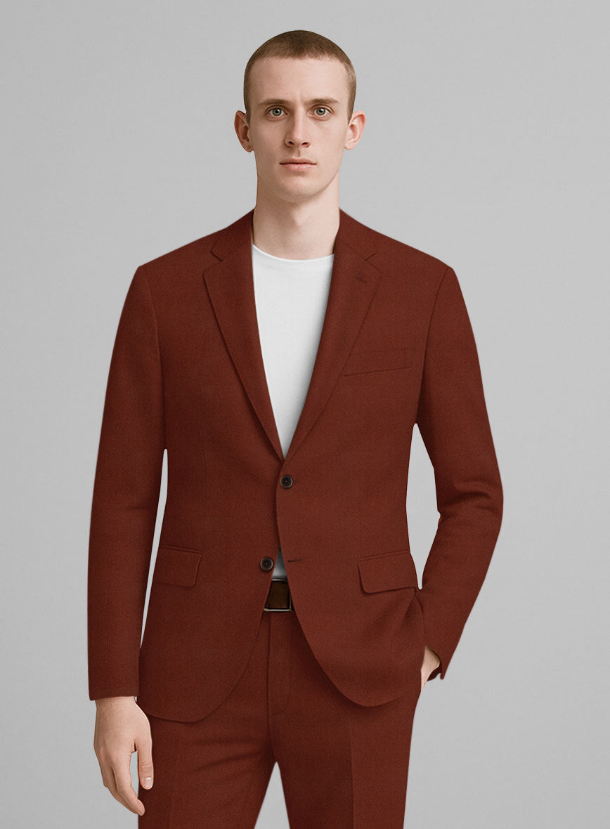 Rust Napoli Stretch Light Weight Cotton Jacket - StudioSuits