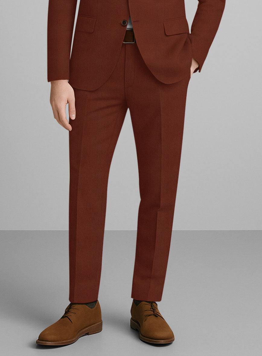Rust Napoli Stretch Light Weight Cotton Pants - StudioSuits