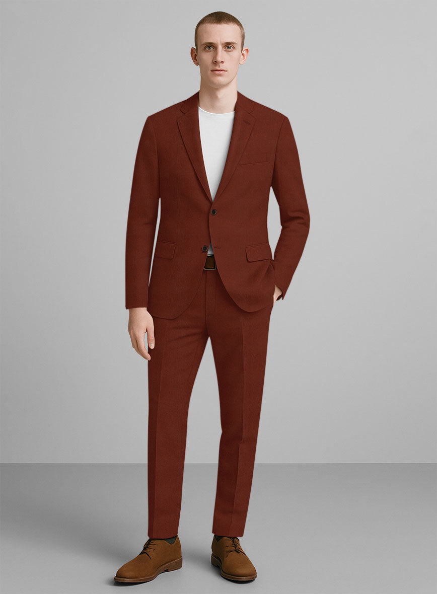 Rust Napoli Stretch Light Weight Cotton Suit - StudioSuits