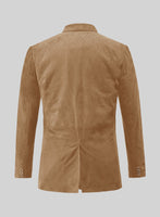 Saddle Brown Suede Leather Blazer