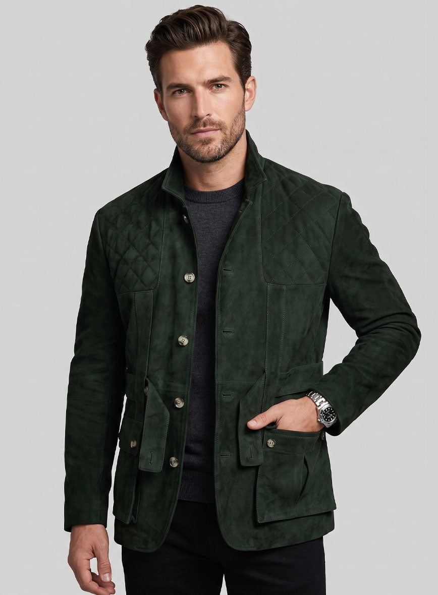 Safari Forest Suede Leather Blazer - StudioSuits