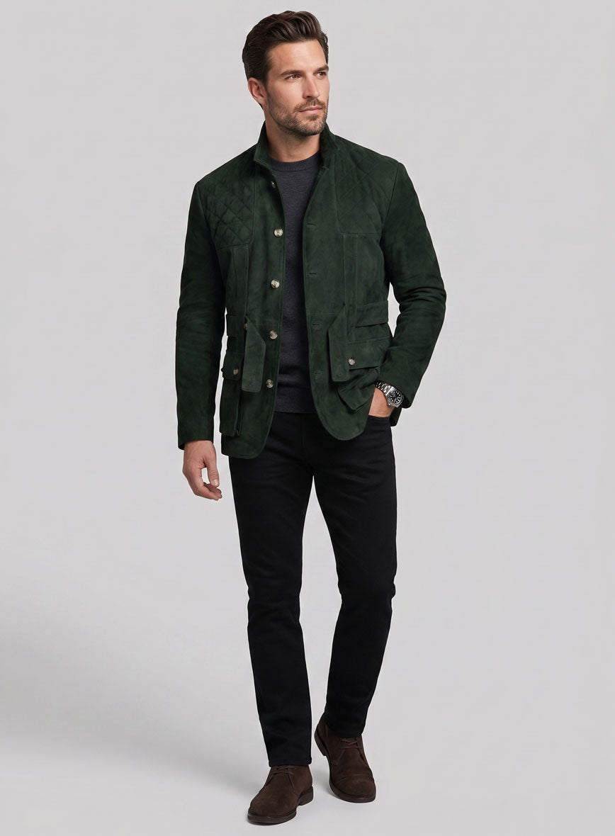 Safari Forest Suede Leather Blazer - StudioSuits