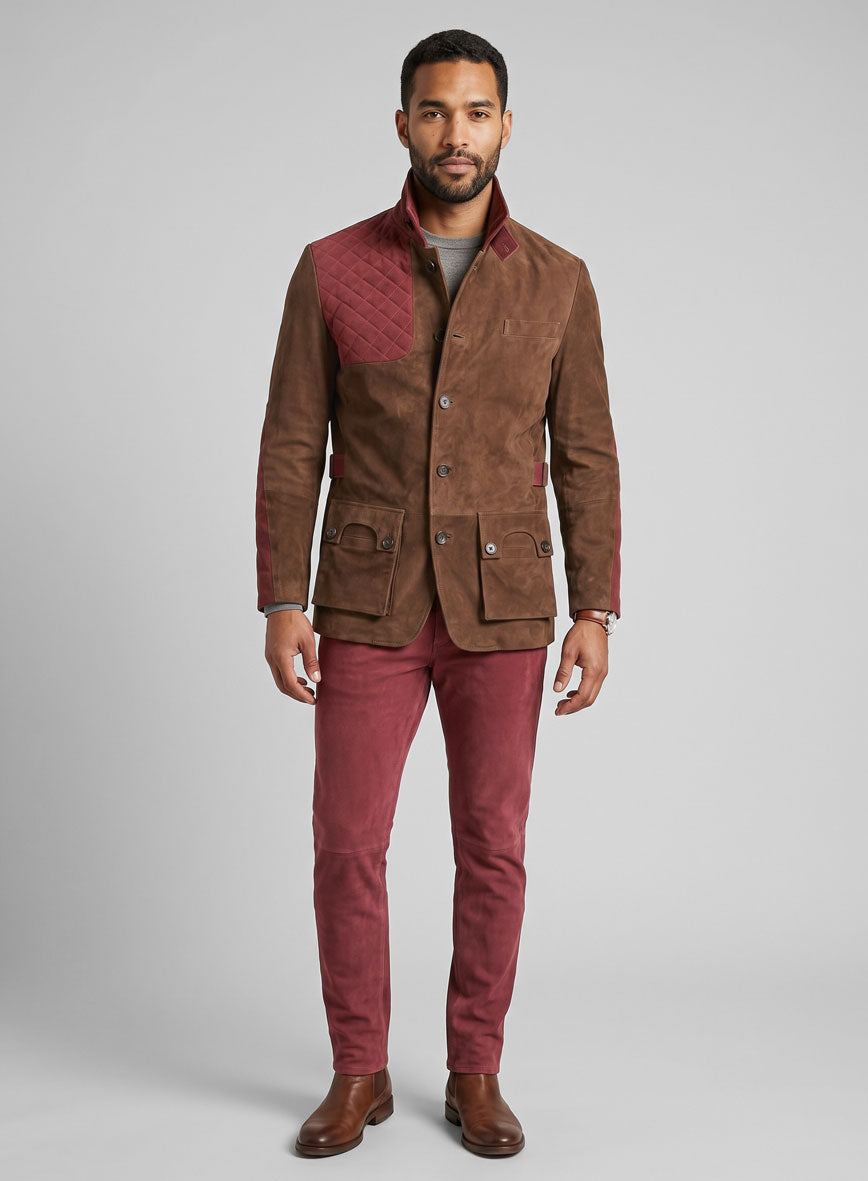 Safari Hickory Suede Leather Suit - StudioSuits