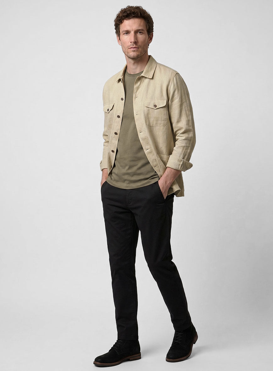 Safari Bronze Pure Linen Overshirt - StudioSuits
