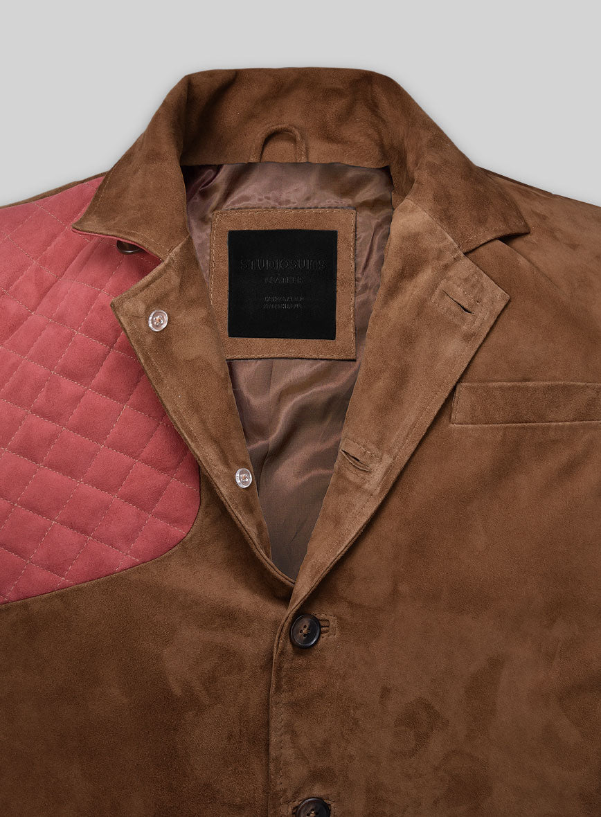 Safari Hickory Suede Leather Blazer - StudioSuits