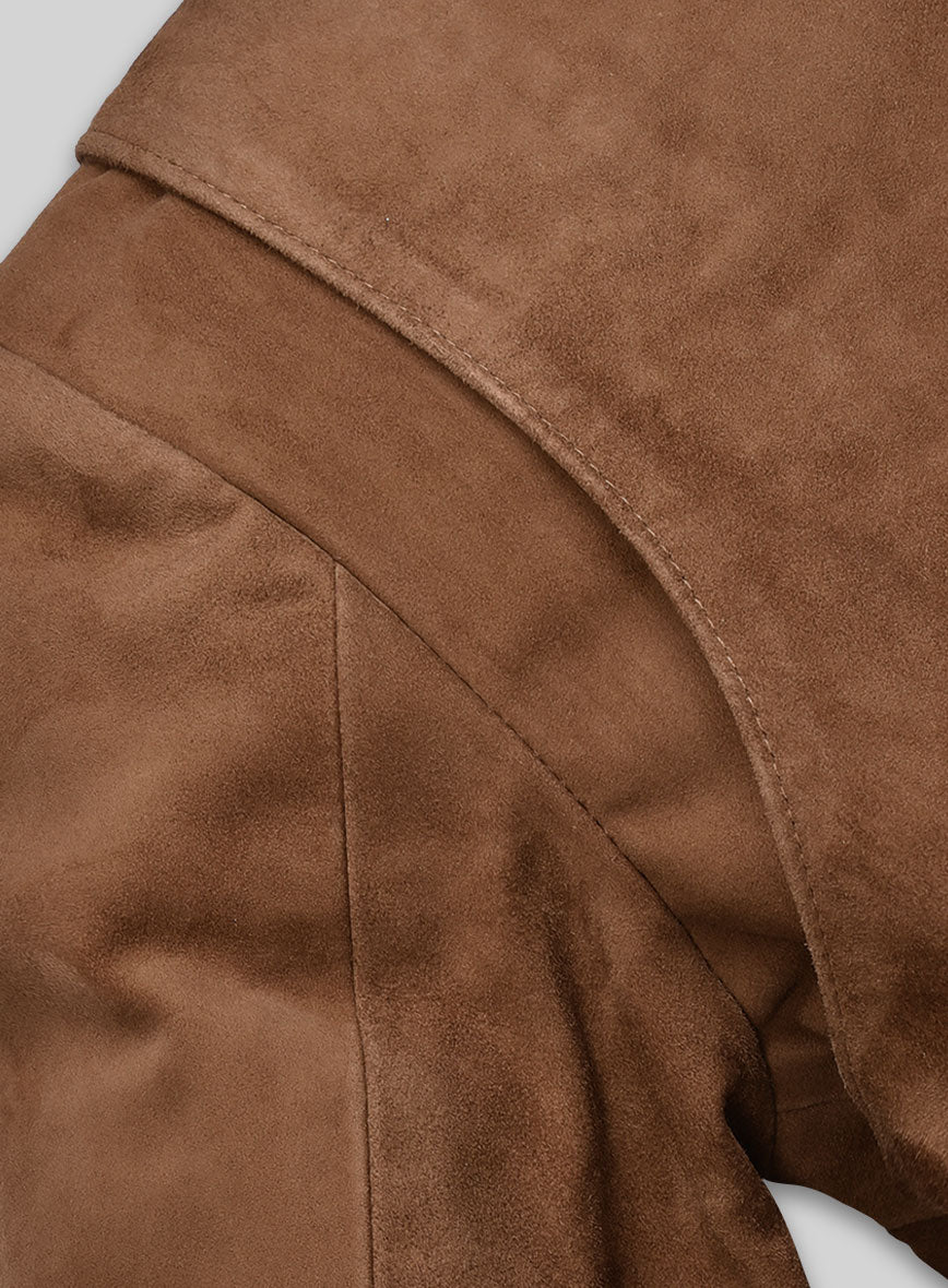 Safari Hickory Suede Leather Blazer - StudioSuits