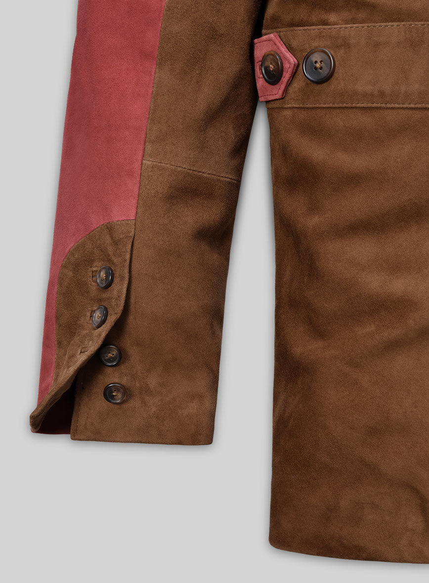 Safari Hickory Suede Leather Blazer - StudioSuits