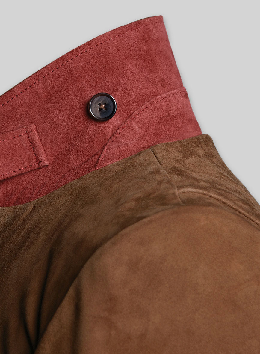 Safari Hickory Suede Leather Blazer - StudioSuits
