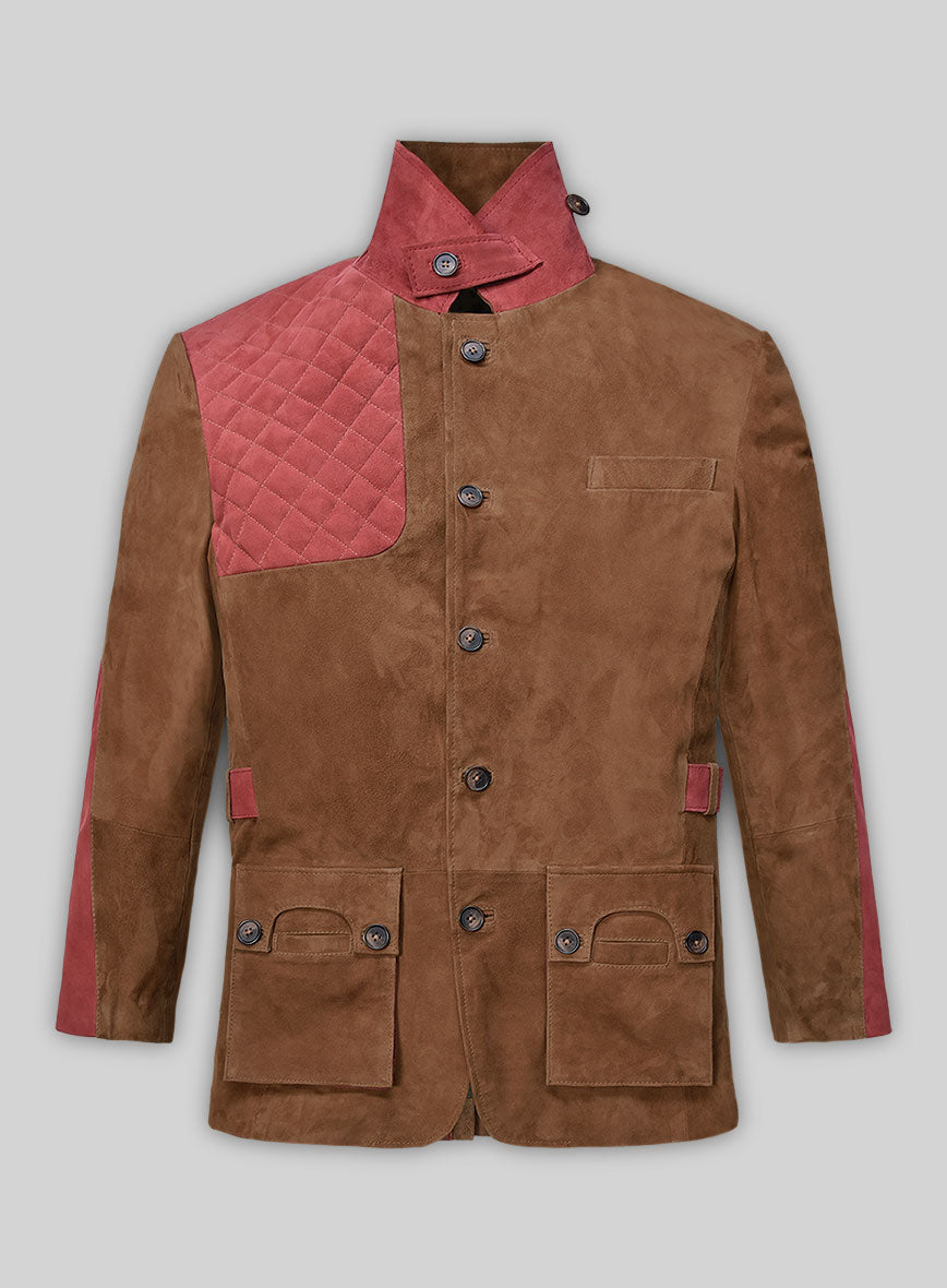 Safari Hickory Suede Leather Blazer - StudioSuits