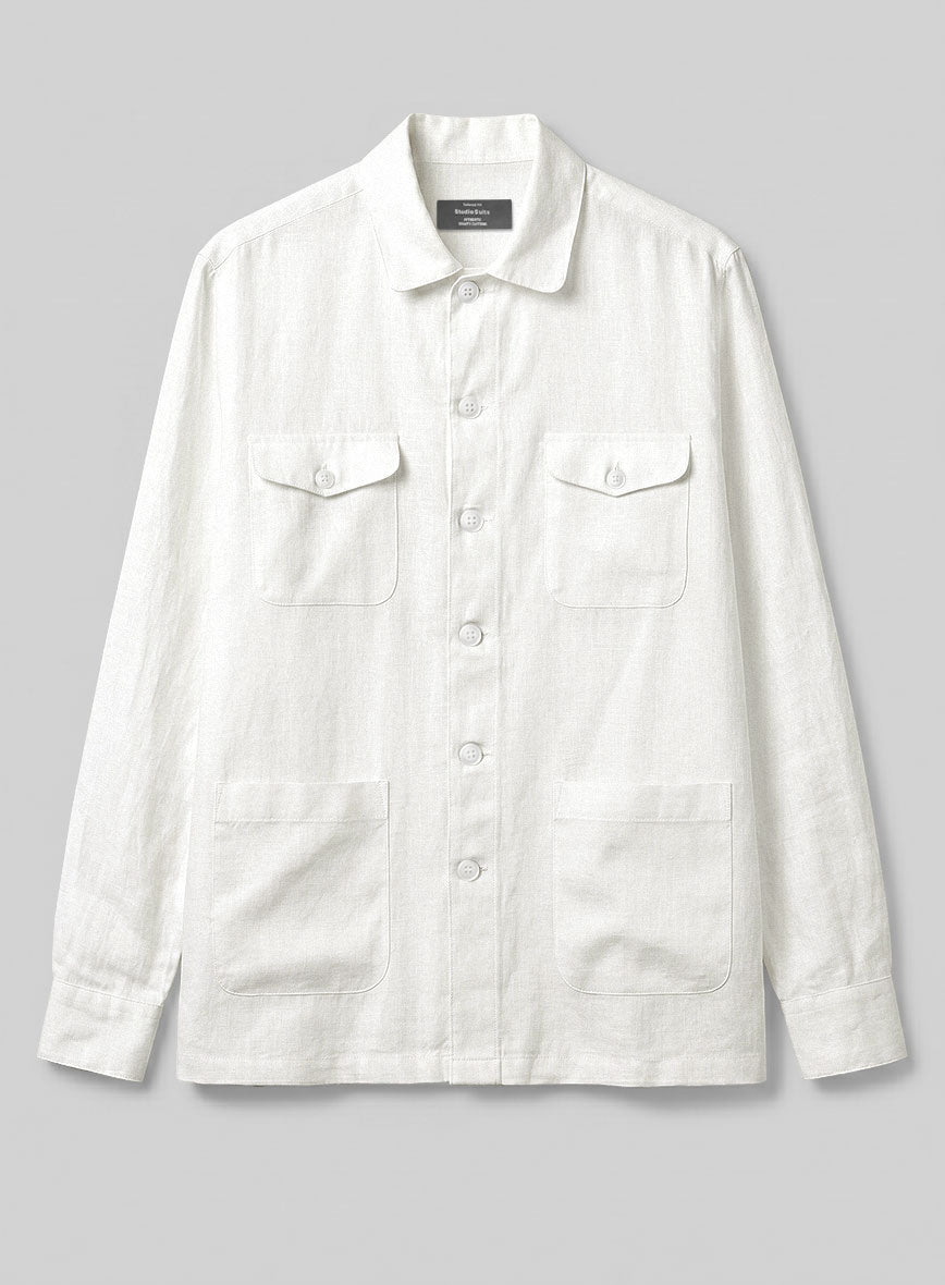 Safari Pure Natural Linen Overshirt - StudioSuits