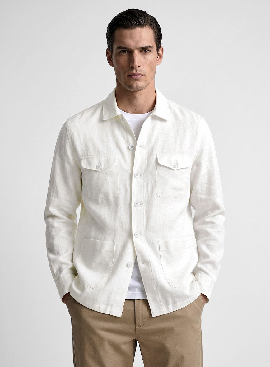 Safari Pure Natural Linen Overshirt - StudioSuits