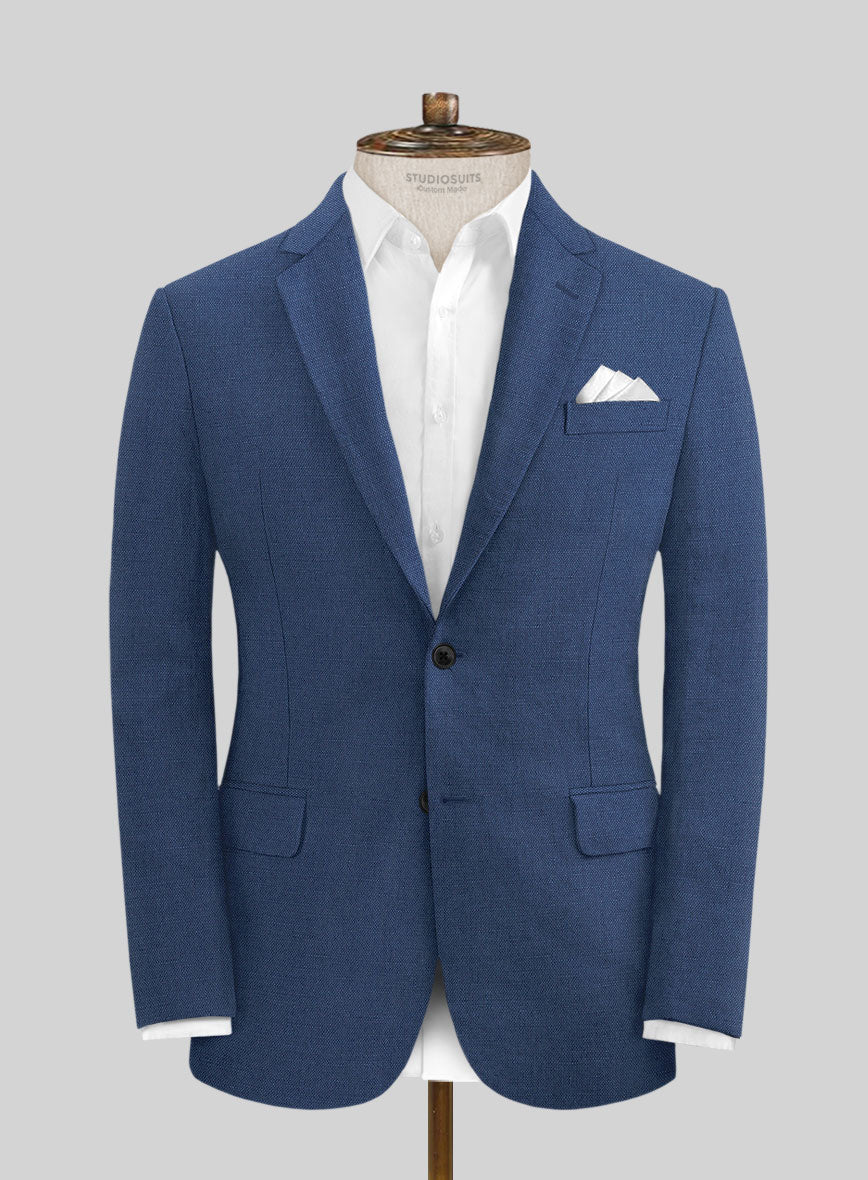 Safari Royal Blue Cotton Linen Jacket – StudioSuits