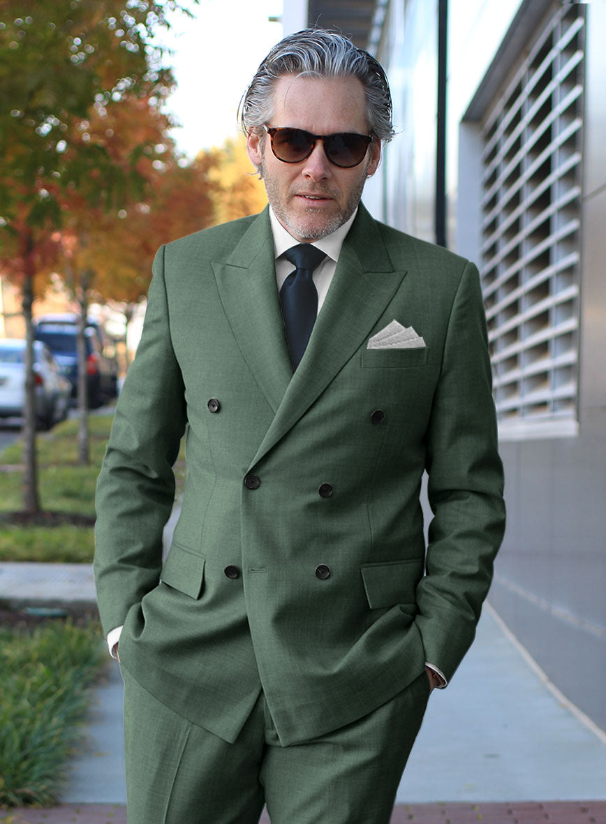 Sage Green Double Breasted Jacket - StudioSuits