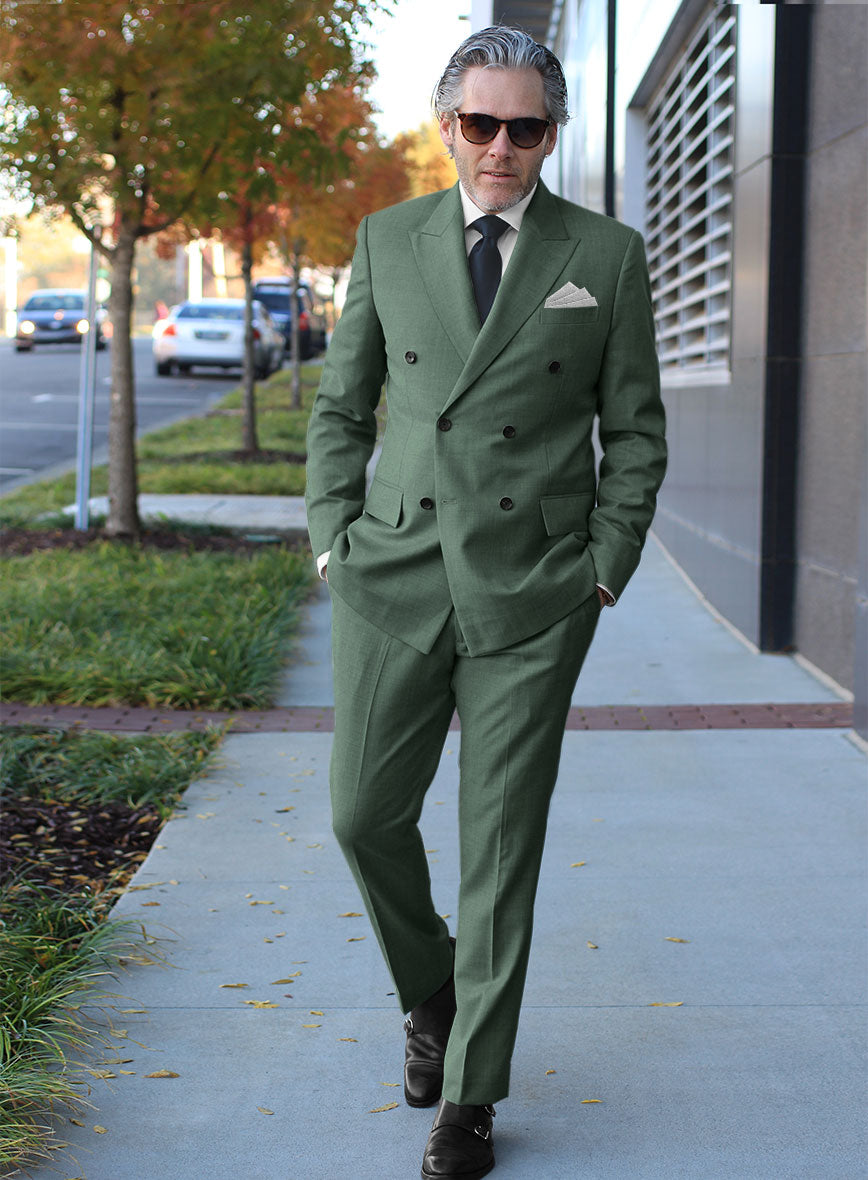 Sage Green Double Breasted Suit - StudioSuits