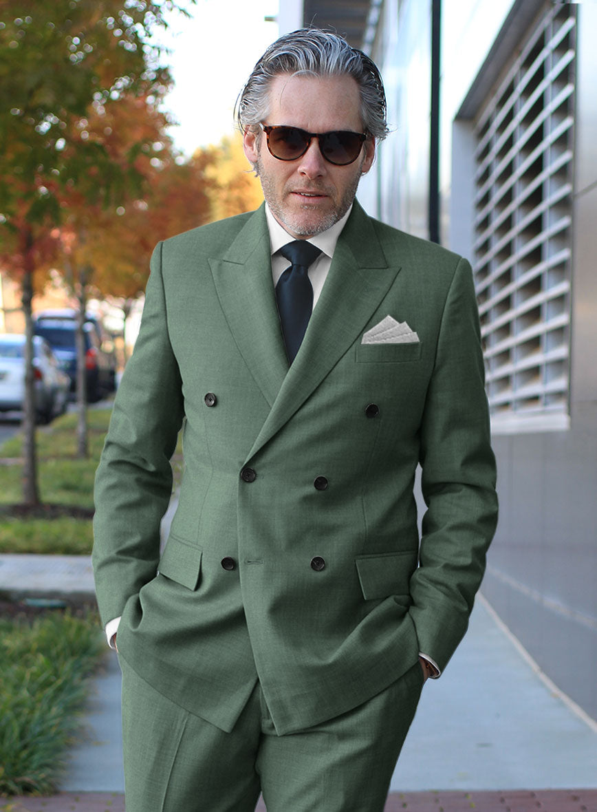 Sage Green Double Breasted Suit - StudioSuits
